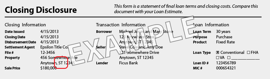 CFPB Closing Disclosure